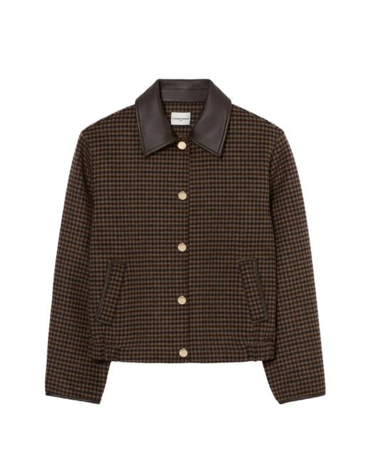 Claudie Pierlot Brown Short Wool Blend Coat