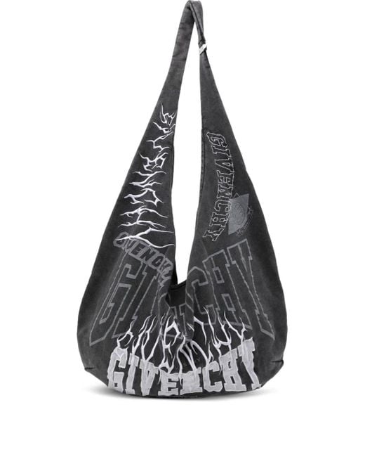 Givenchy Black Logo-Embroidered Shoulder Bag for men