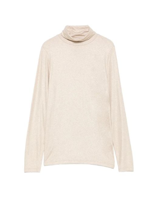 Majestic Filatures White Metallic Long-Sleeve Top