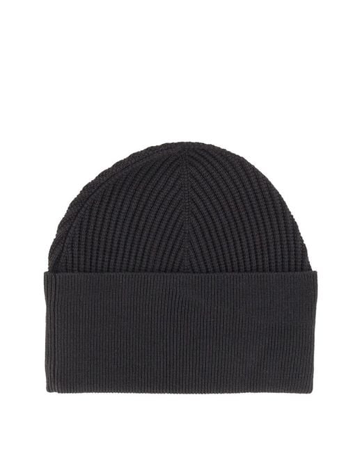 Studio Nicholson Black Mikkel Ribbed-Knit Beanie Hat for men