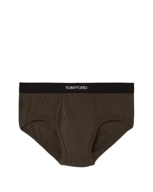 Tom Ford Black Logo-Waistband Briefs for men