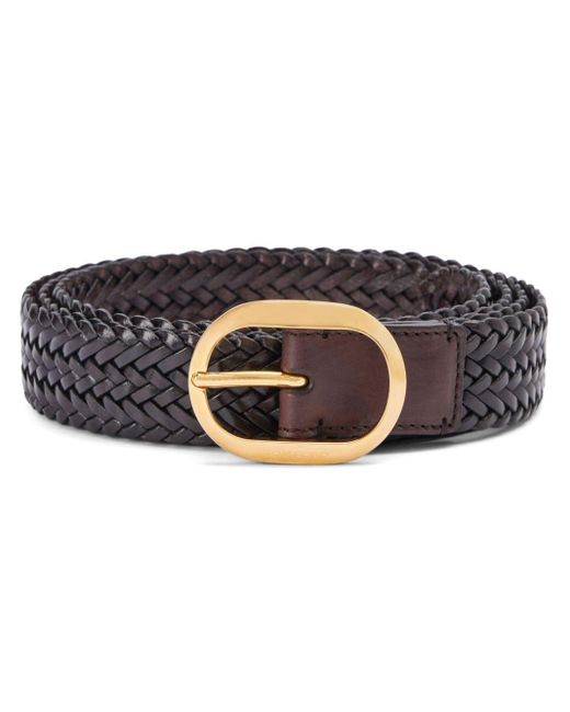 Tom Ford Black Woven Leather Belt for men