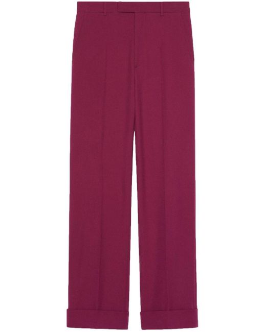 Pantalon de costume en laine Gucci pour homme en coloris Rouge Lyst