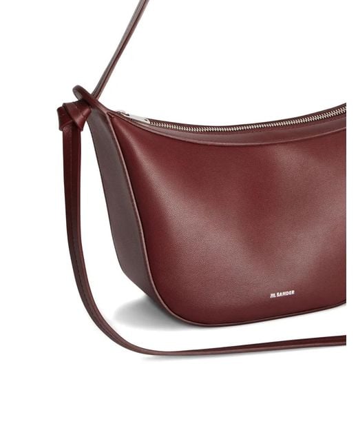 Jil Sander Purple Knot Small Leather Crossbody Bag