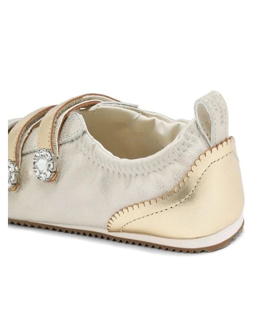 Kurt Geiger White Islington Crystal-Embellished Sneakers