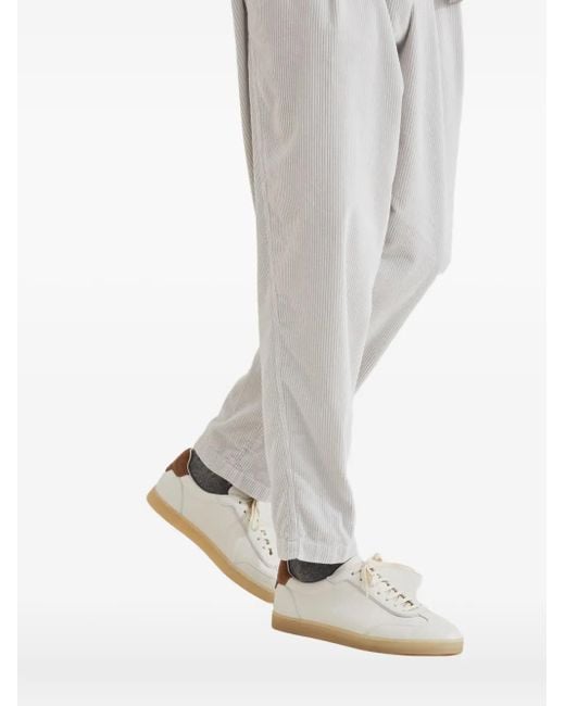 Baskets En Cuir Et Daim Brunello Cucinelli pour homme en coloris White