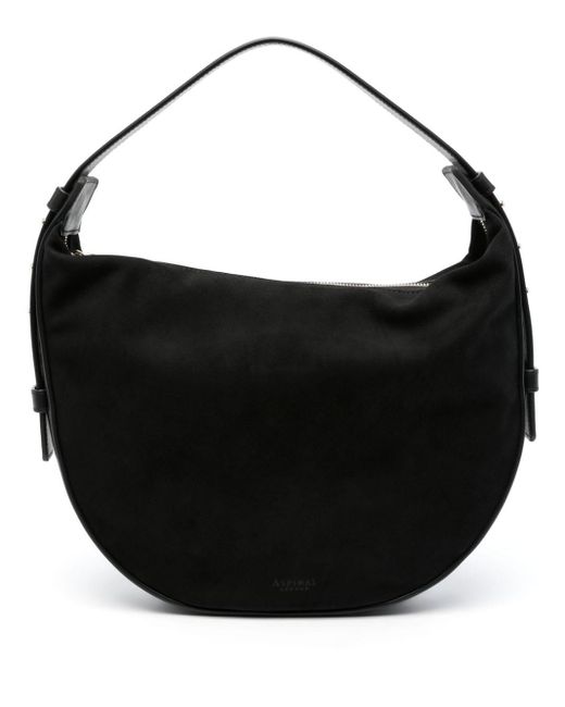 Aspinal Black Hobo Crescent Shoulder Bag