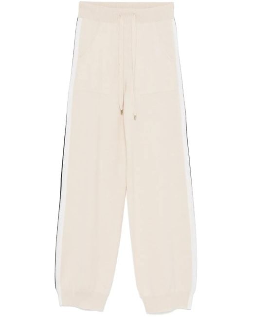 Lorena Antoniazzi White Stripe-Detail Track Pants