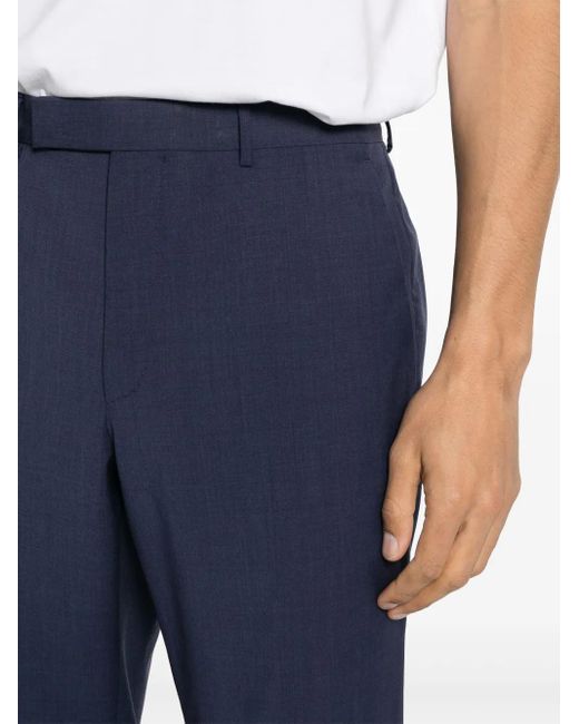 Zegna Blue Wool Chino Trousers for men