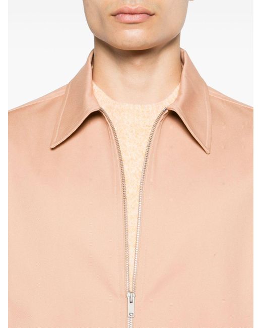 Jil Sander Pink Zip-up Twill Overshirt for men
