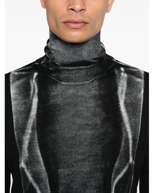 MM6 by Maison Margiela Black High-Neck Panelled Sweater for men