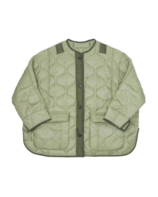 Frankie Shop Green Wave-Pattern Jacket