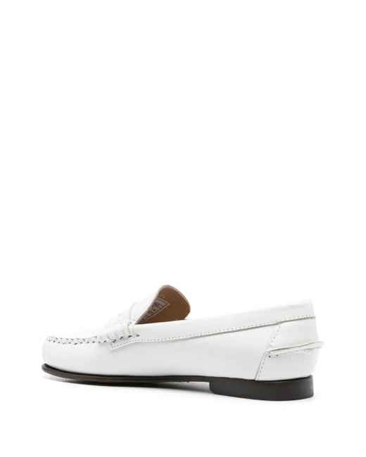 Sebago White Danielle Leather Loafers