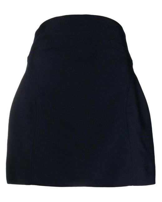Low Classic Blue Wool-blend Miniskirt