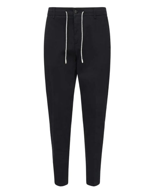 Eleventy Blue Drawstring-Waist Tapered Trousers for men