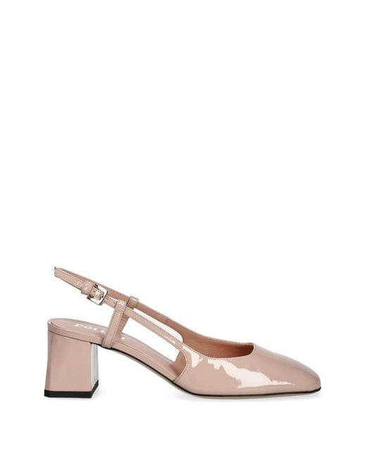 Pollini Pink Escarpins En Cuir Verni À Bride Arrière