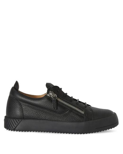 Giuseppe Zanotti Black Frankie Double-Zip Low-Top Sneakers for men