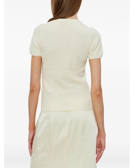 KENZO White Tulip Embroidered Short-Sleeve Cotton T-Shirt