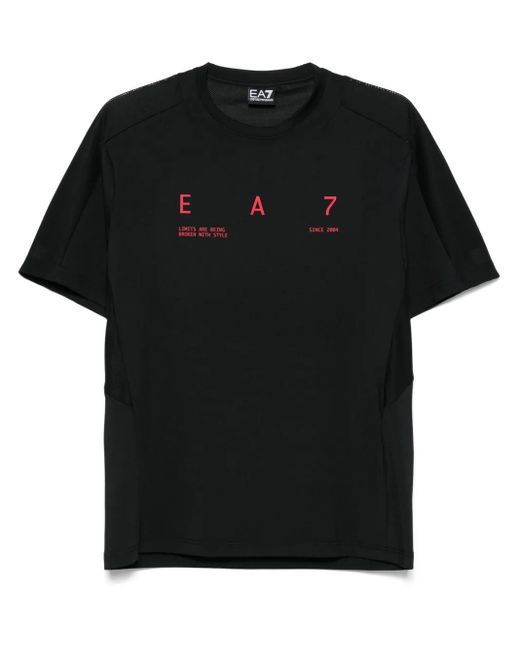メンズ EA7 テクニカルジャージー Tシャツ Black