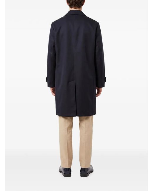 Kiton Blue Button-Fastening Single-Breasted Coat for men