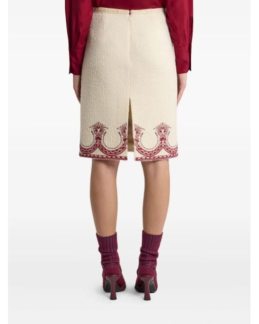 Etro Natural Bouclé Pencil Skirt