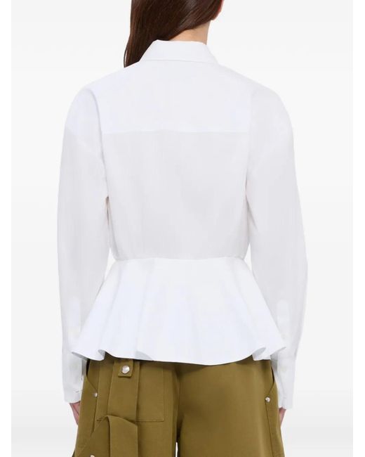MSGM Peplum Blouse in het White