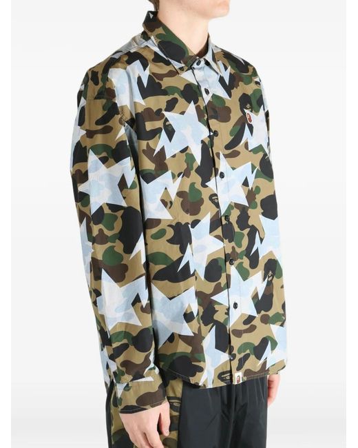 A Bathing Ape Natural Sta Camouflage-Print Shirt for men