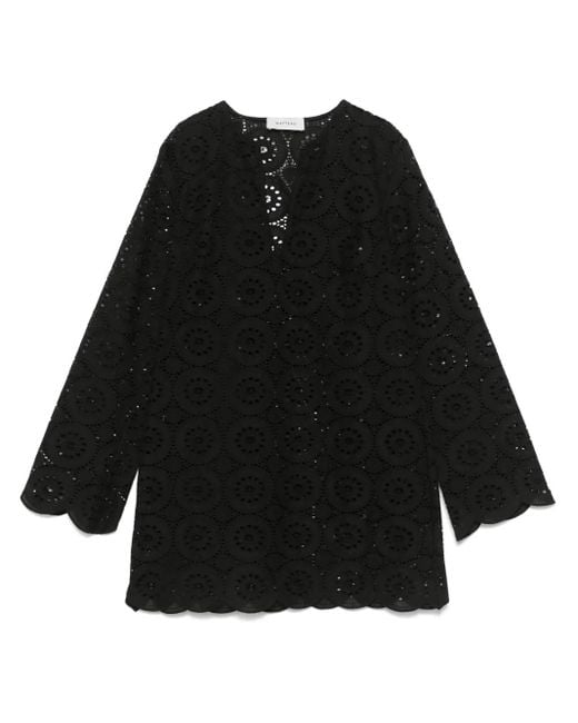 Matteau Black Broderie Mini Dress