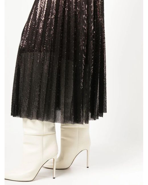 Peserico Black Plissé Pleated Midi Skirt