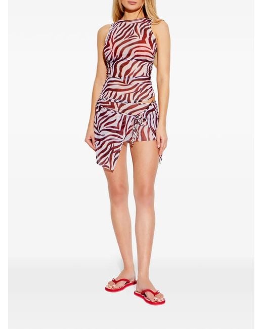 DSquared² Red Rebel Hibiscus Flip Flops