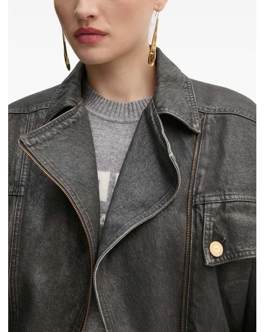 Elisabetta Franchi Gray Button Zip Jacket