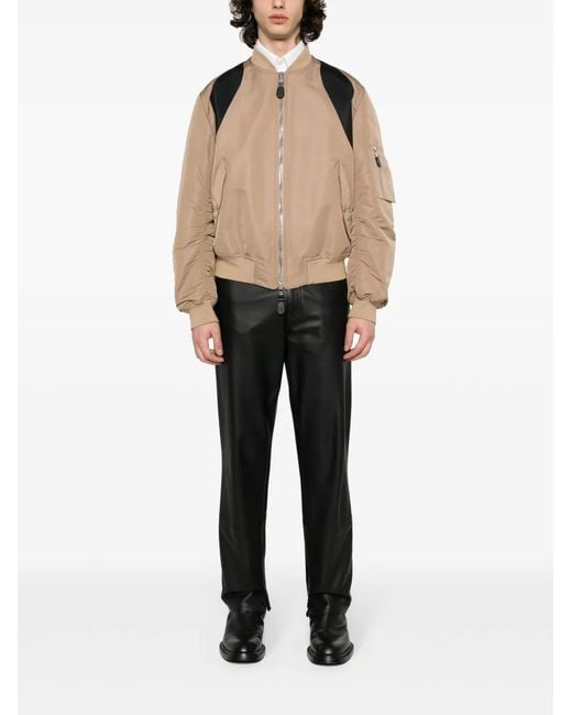 McQueen Natural Contrasting-Panel Bomber Jacket for men