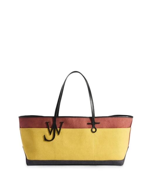 J.W. Anderson Yellow Stretch Anchor Logo-Plaque Colour-Block Tote Bag