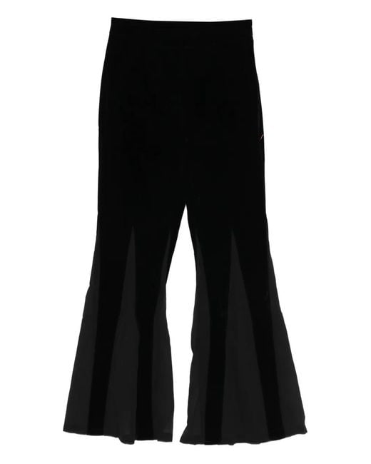 Never Fully Dressed Fluwelen Flared Broek in het Black