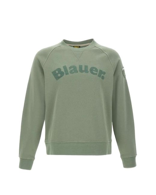 Blauer Green Logo-Print Raglan-Sleeve Sweater for men