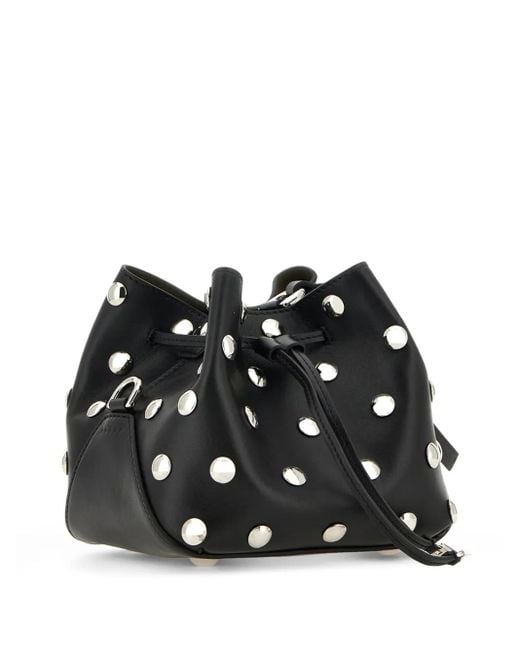 Hogan Black Stud-Embellished Bucket Bag