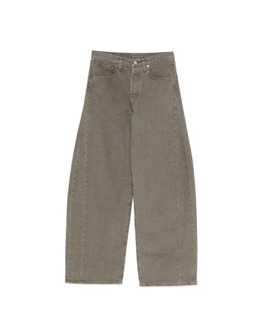 Ssstein Gray Deformation Wide-Leg Jeans