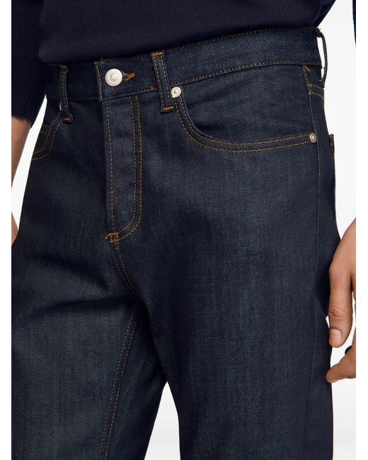 Sandro Blue Jean Slim À Bords Francs for men