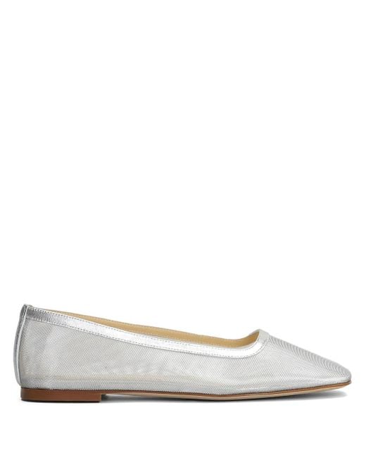 Fabio Rusconi White Mesh Ballet Flats
