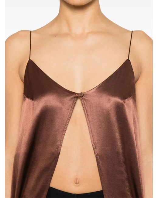 THE NINA STUDIO サテン トップ Brown