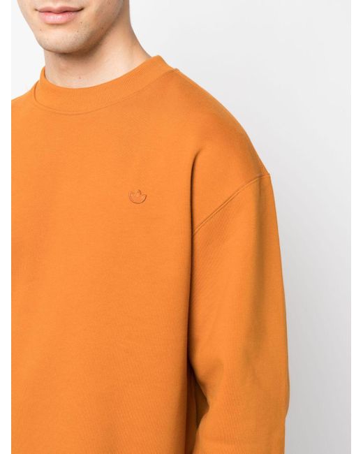 Sudadera con parche del logo Adidas de hombre de color Orange