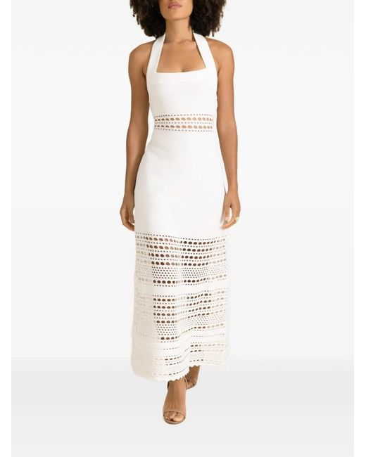 jonathan simkhai white maxi dress Jonathan Simkhai Blayne Embroidered Halterneck Maxi Dress in White
