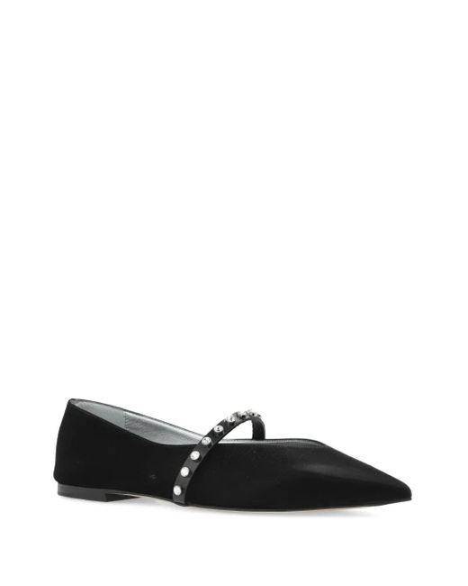 McQueen Black Stud-Detailing Ballet Flats
