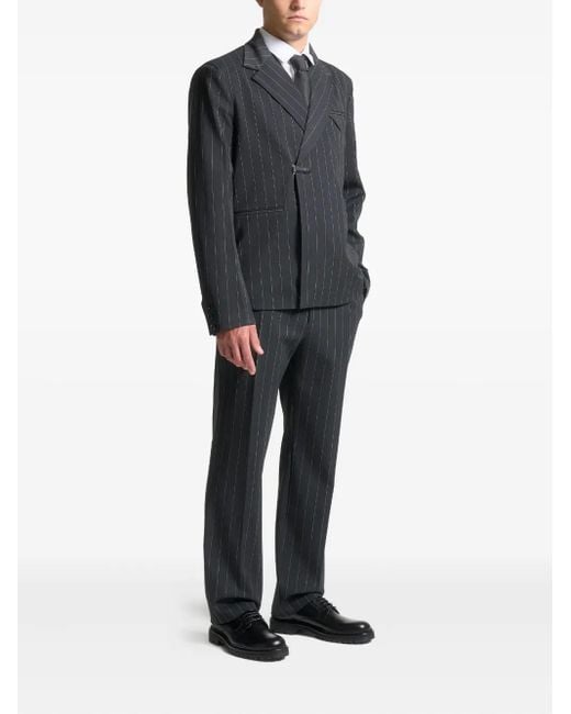 Manière De Voir Black Joseph Pinstripe Tailored Trousers for men