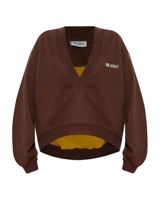 The Attico Brown Double American Fleece Sweatshirt