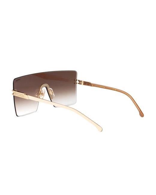 Carrera Brown Rimless Shield-Frame Sunglasses