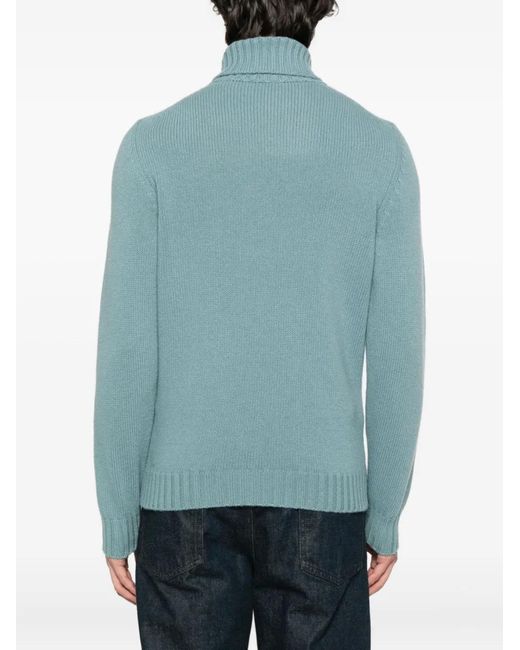 Fedeli Green Turtleneck Sweater for men