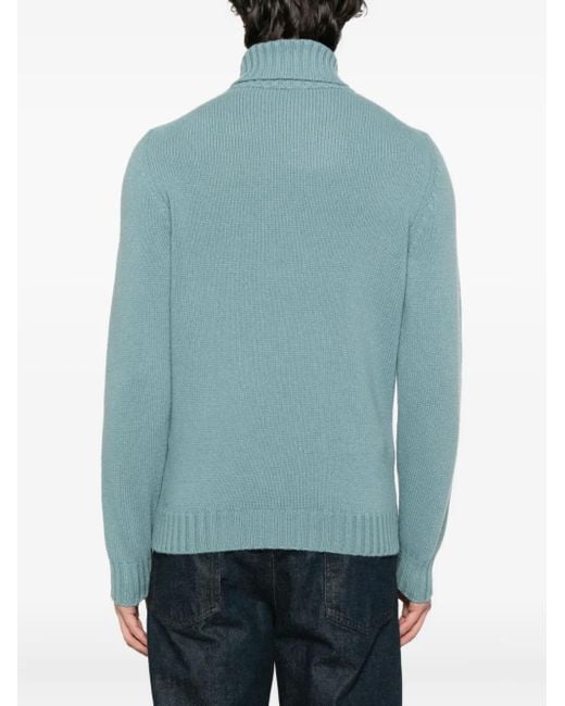 Fedeli Green Turtleneck Sweater for men