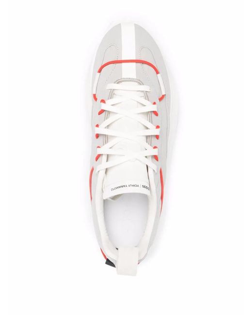 Y-3 White Shiku Run Low-Top Sneakers