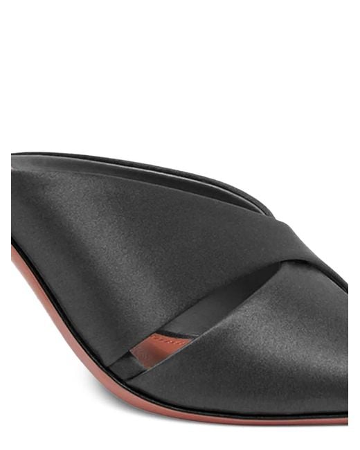 AMINA MUADDI Black Salma Criss-Cross Silk Heeled Sandals